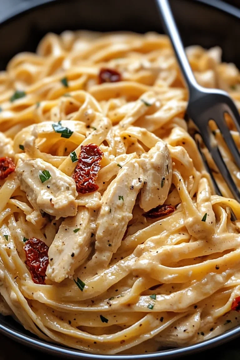 Creamy Sun-Dried Tomato and Chicken Fettuccine