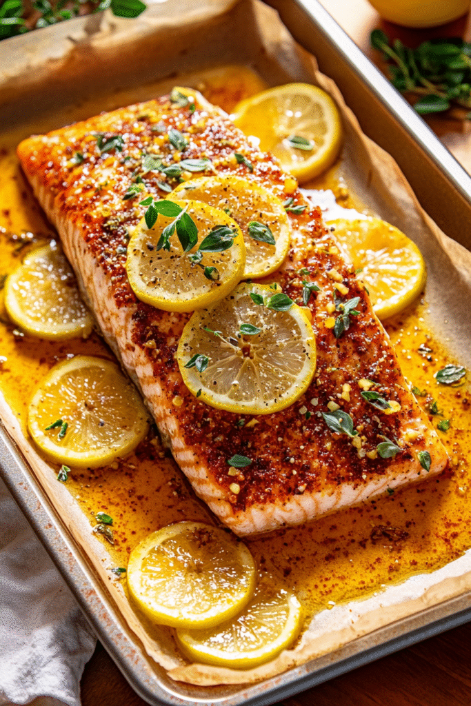 Baked Lemon Garlic Salmon Recipe