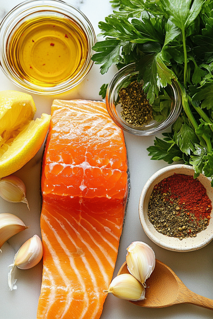 Baked Lemon Garlic Salmon ingredients