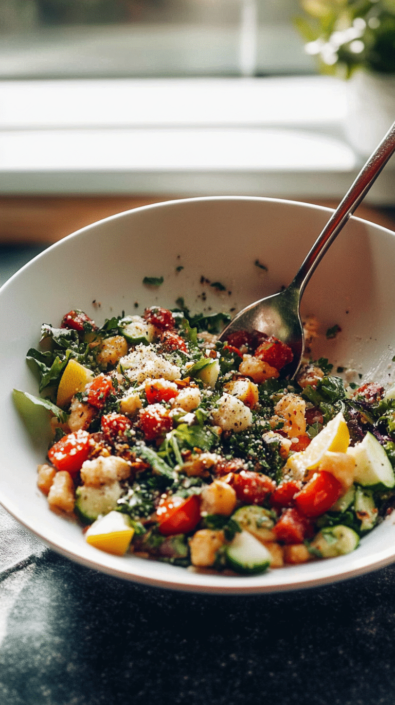 Greek Salad with Lemon-Herb Dressing