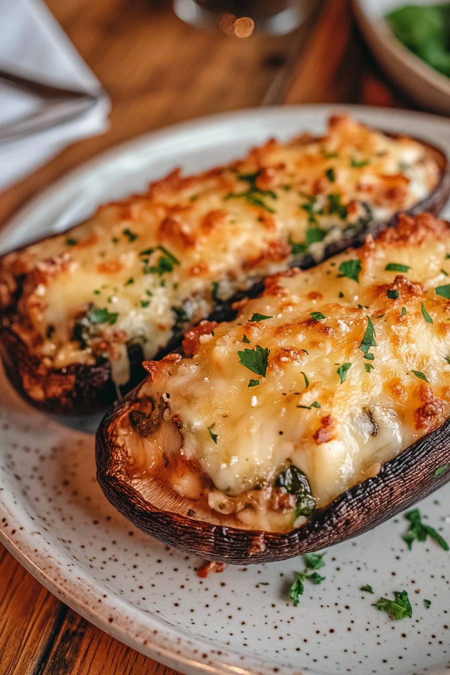 Spinach and Feta Stuffed Portobello Mushrooms