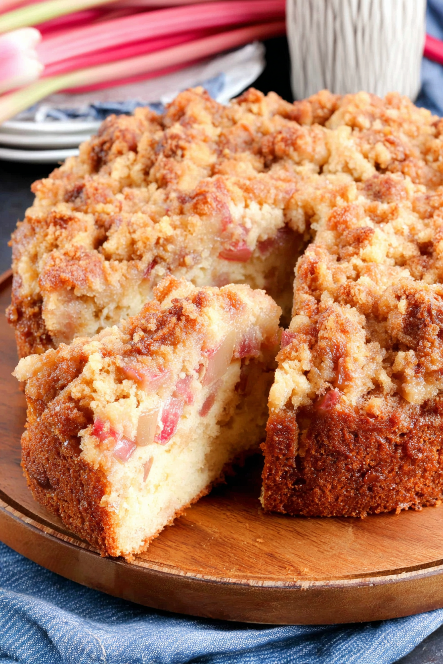 Double Crumb Rhubarb Coffee Cake recipe