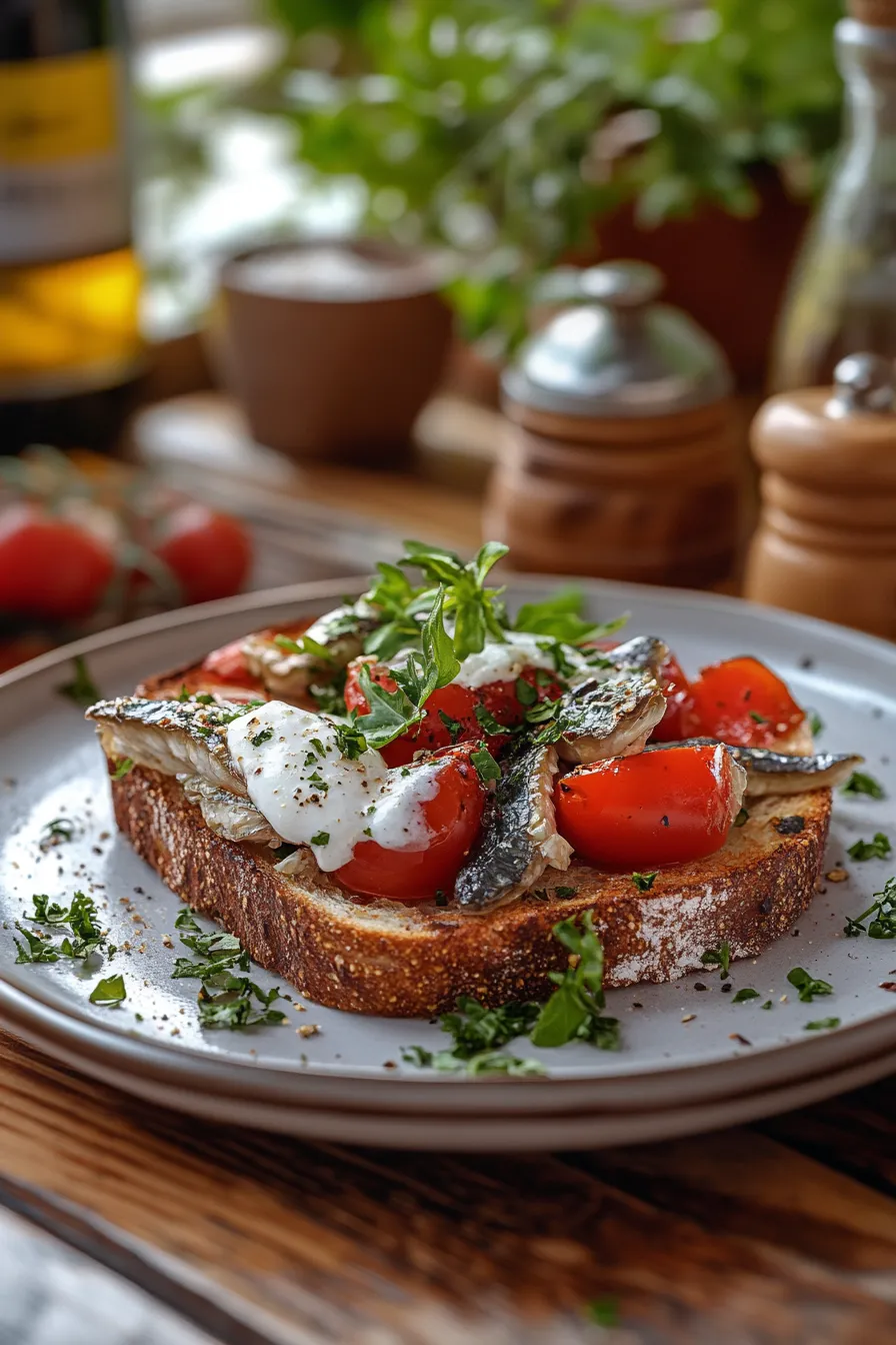 Mediterranean diet sardine toast