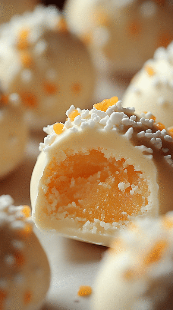 No Bake Orange Creamsicle Truffles final resultNo Bake Orange Creamsicle Truffles final result
