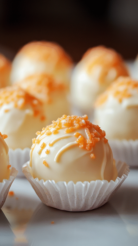 No Bake Orange Creamsicle Truffles Served
