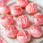 No-bake Strawberry Cheesecake bites served