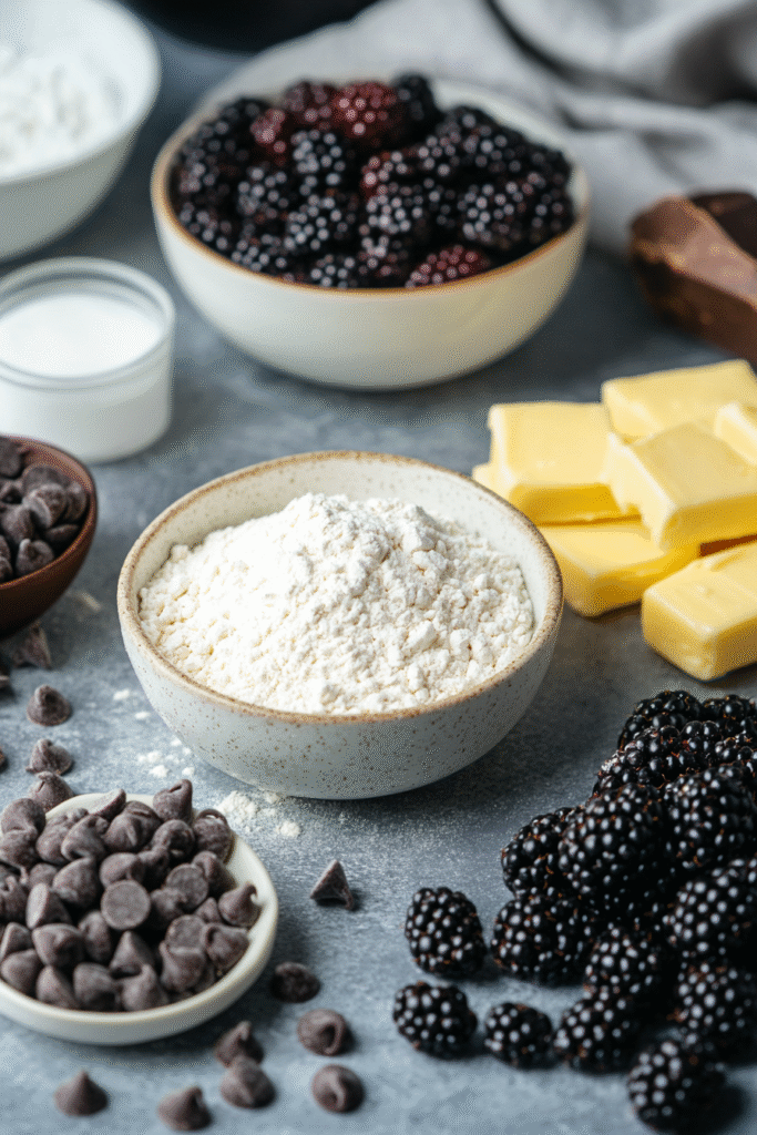 ingredients of blackberry cookies