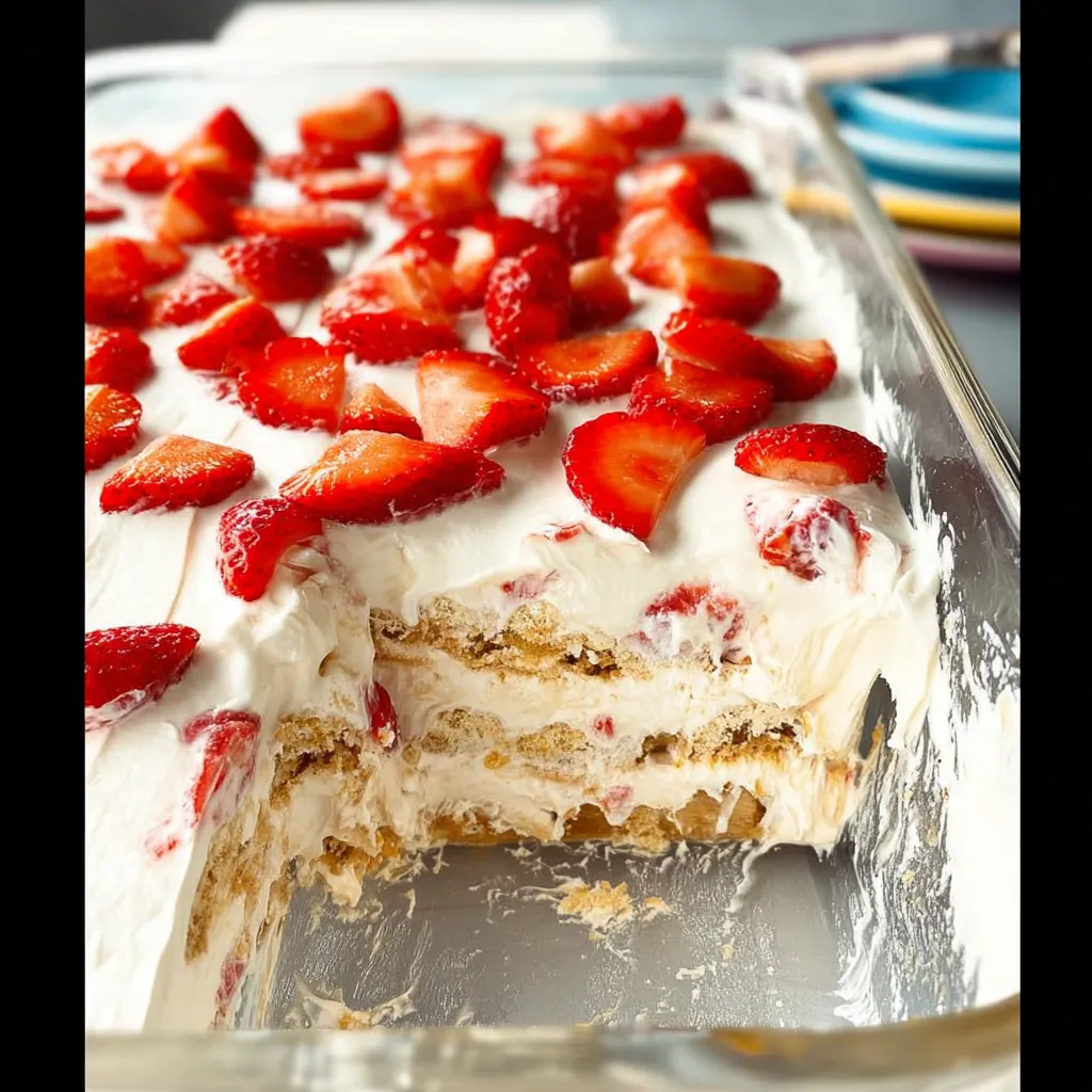 Tempting Strawberry Icebox Cake Slice