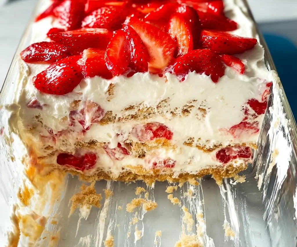 Tempting Strawberry Icebox Cake Slice