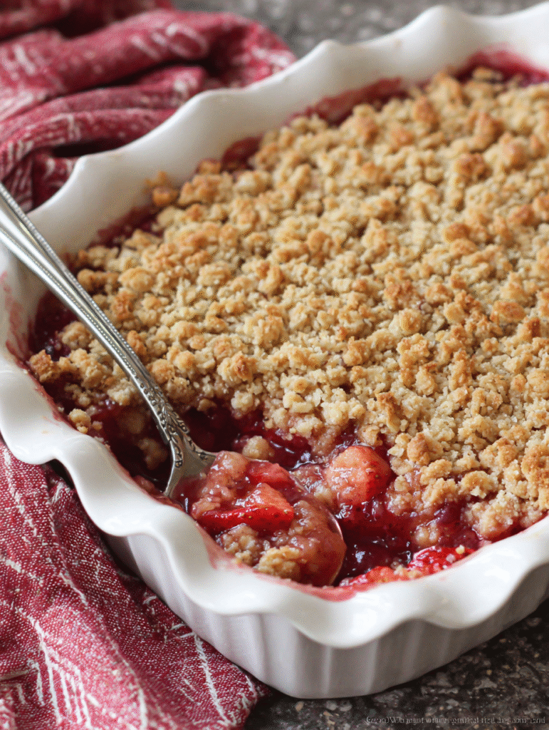 yummy Strawberry Rhubarb Crumble