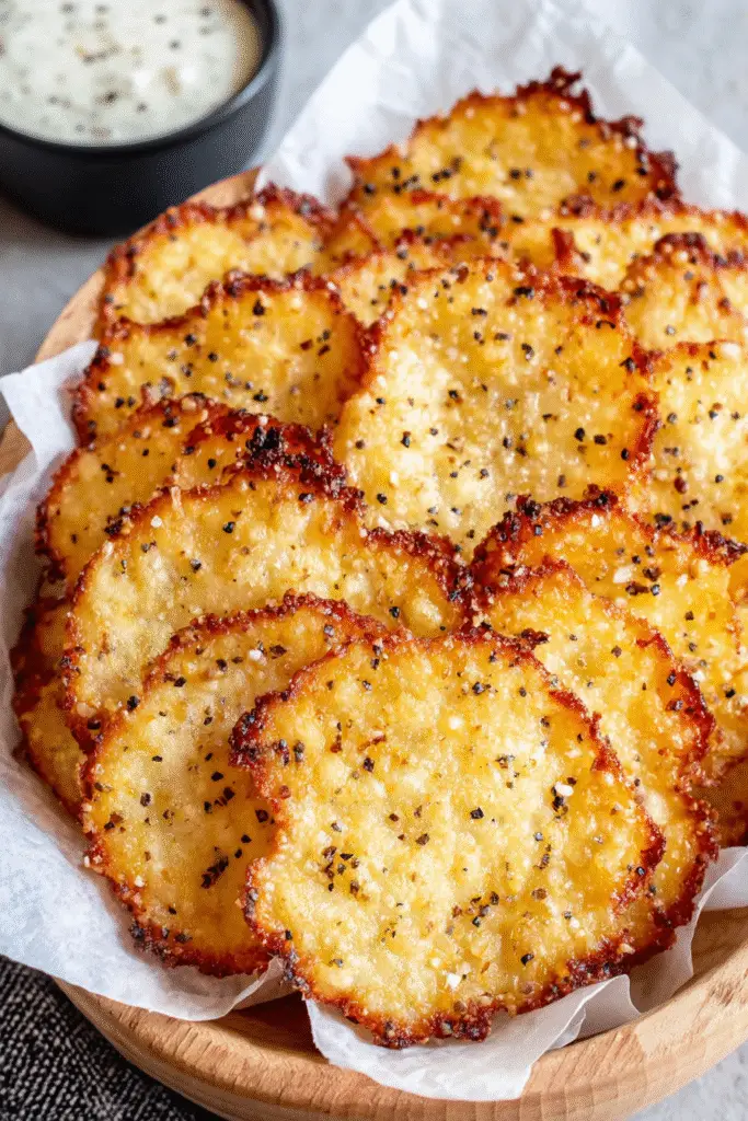 Healthy Cottage Cheese Chips served
