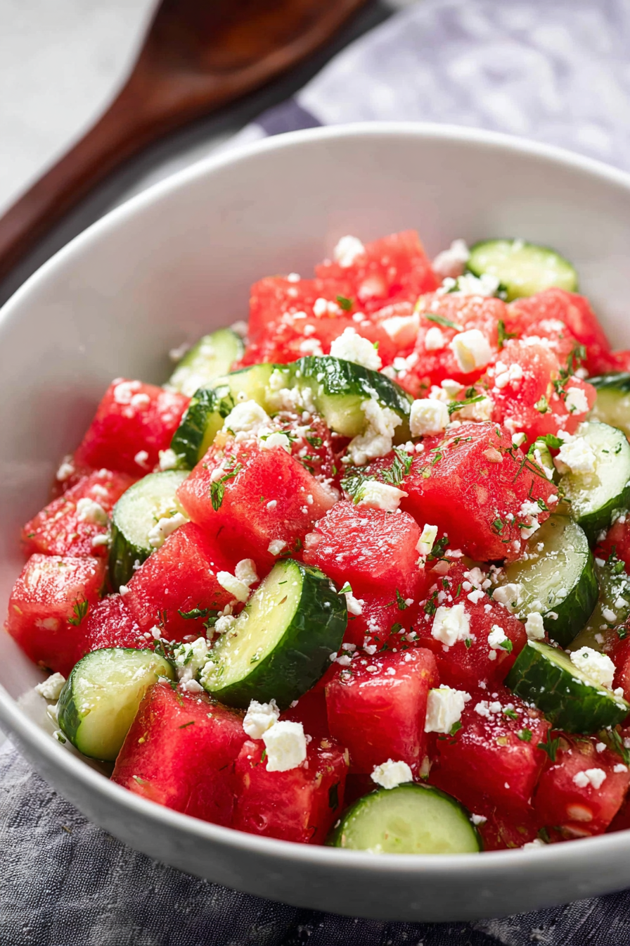 Watermelon Salad with Cucumber and Feta