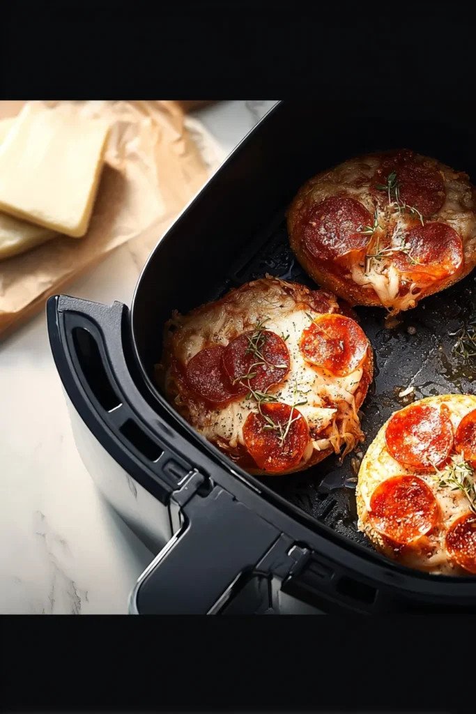 Air Fryer Pizza Bagels Freshly Made