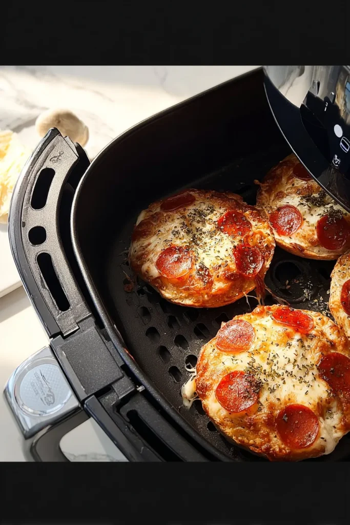 Air Fryer Pizza Bagels Freshly Made