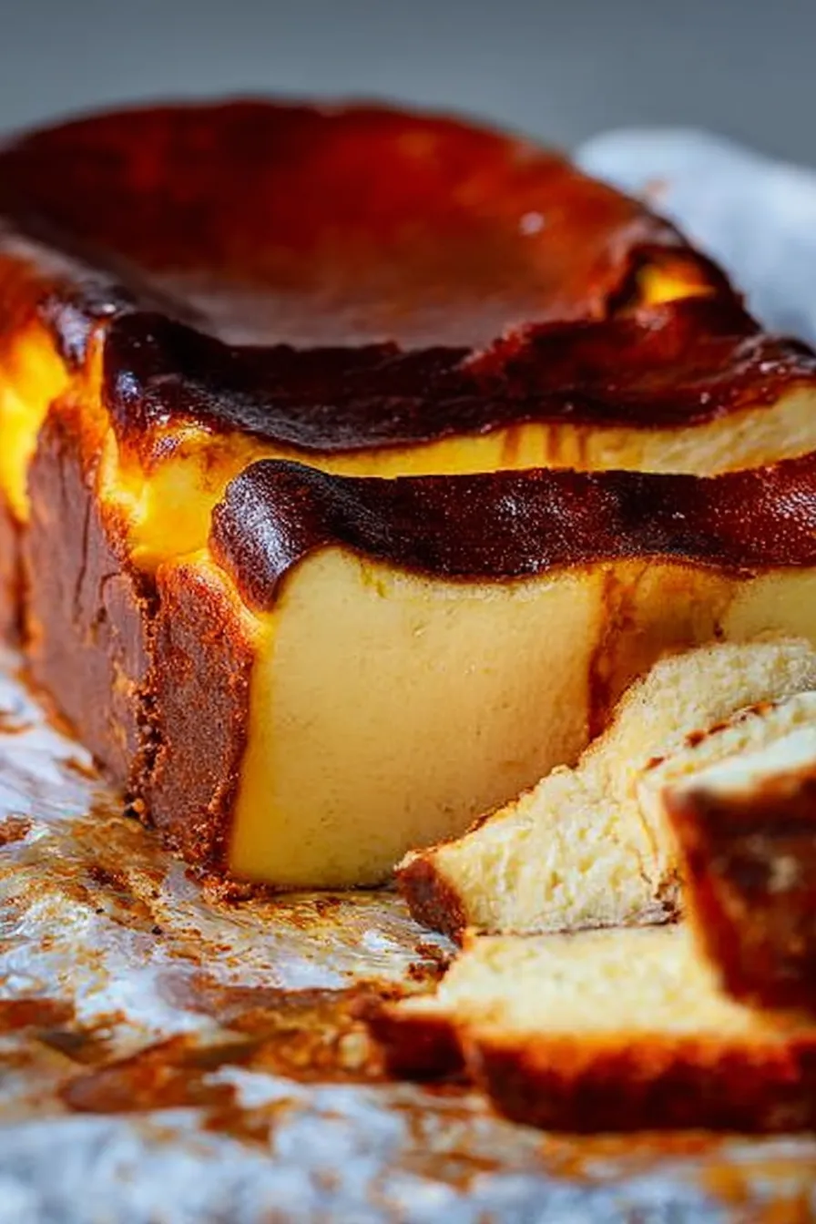 Burnt Basque Cheesecake in a Loaf Pan