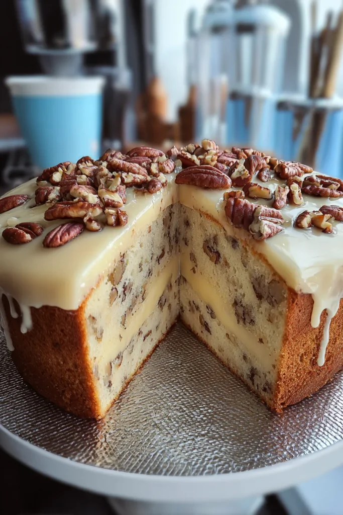 Delicious Butter Pecan Pound Cake Slice