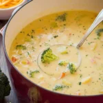 Delicious Cheddar Broccoli Potato Soup in a Bowl