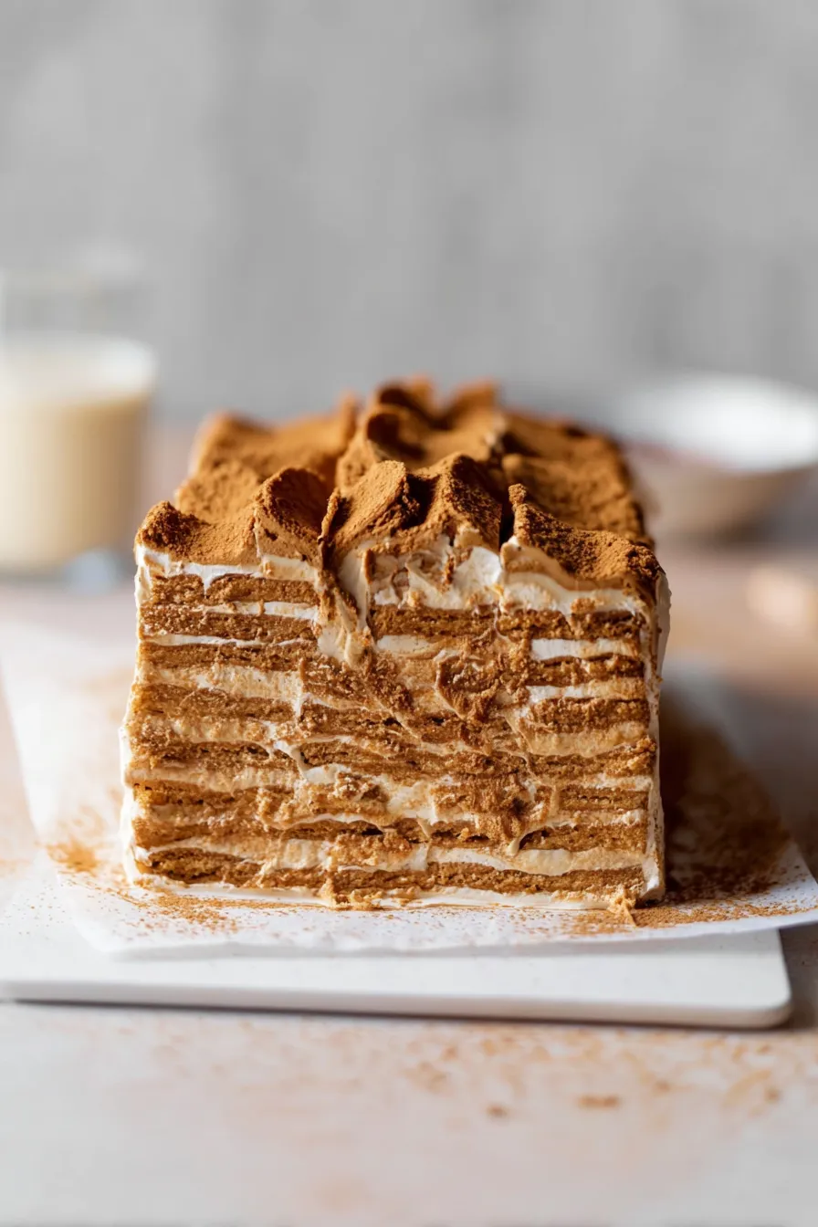 Delicious Cookie Butter Icebox Cake Slices
