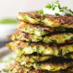 Crispy Zucchini Fritters on a Plate