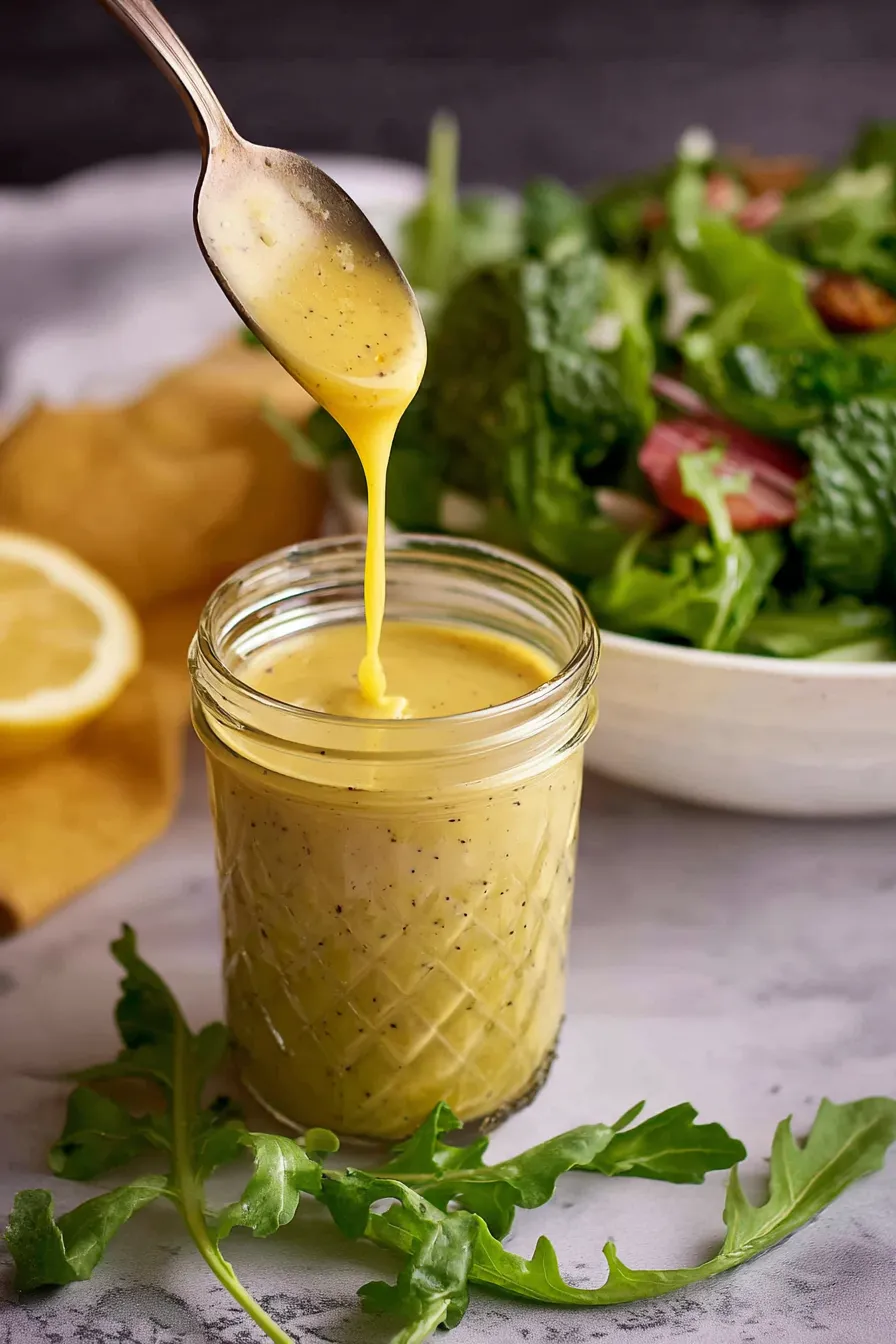 Honey Lemon Vinaigrette Salad Dressing Close-Up