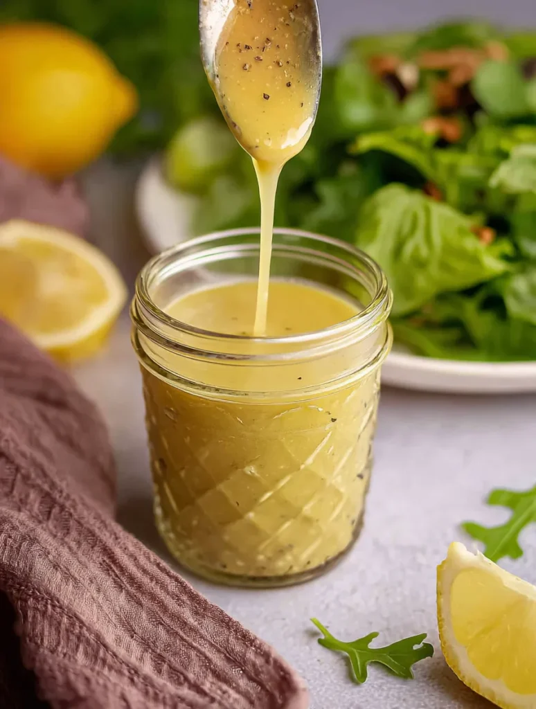 Honey Lemon Vinaigrette Salad Dressing Close-Up