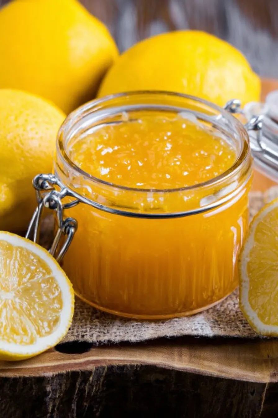 Homemade Italian Lemon Jam in a Jar