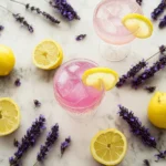 Lavender Lemonade Mocktail Served in a Glass