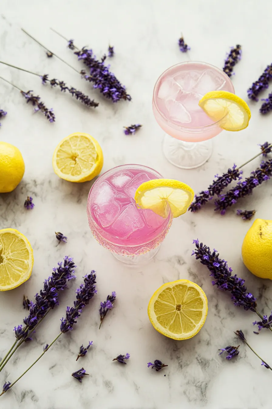 Lavender Lemonade Mocktail Served in a Glass