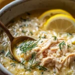 Mediterranean Lemon Chicken Soup in a Bowl