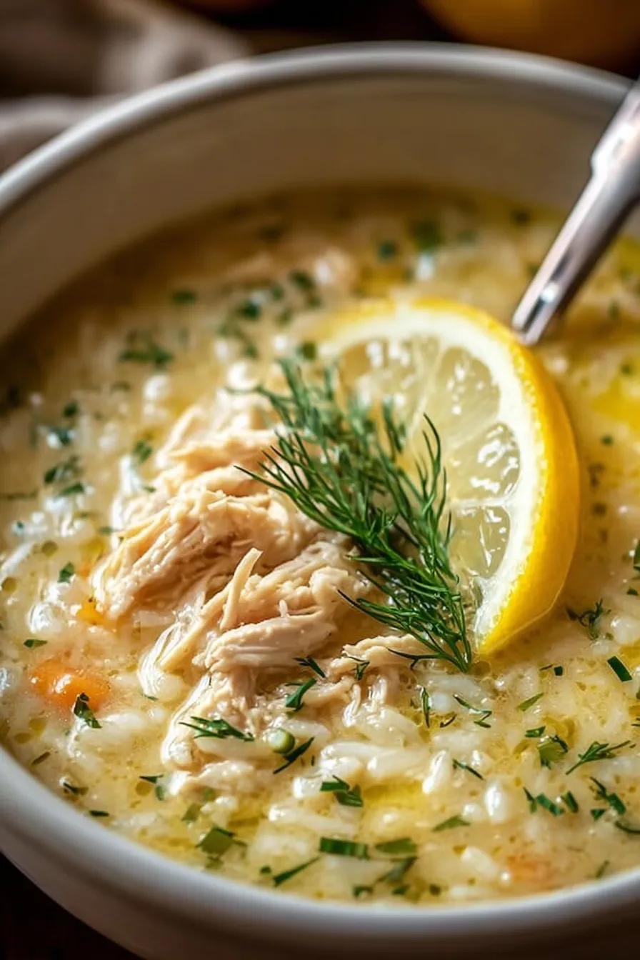 Mediterranean Lemon Chicken Soup