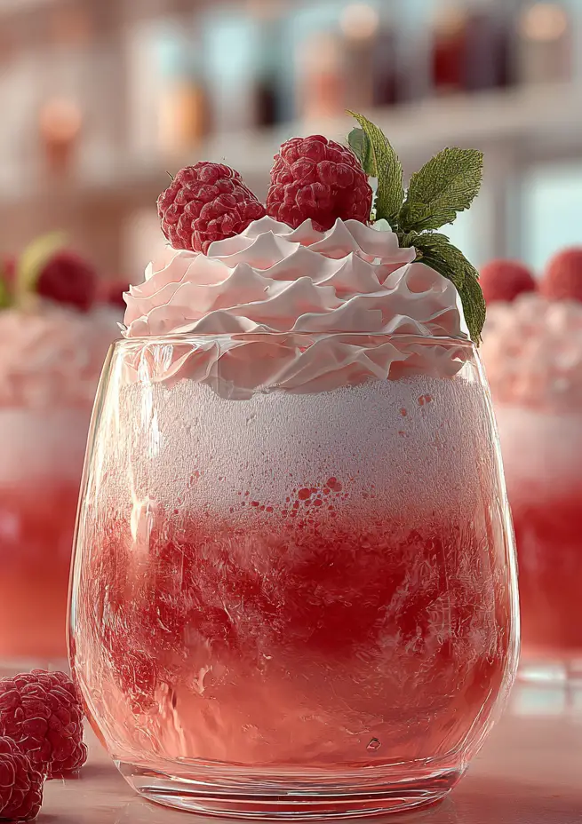 High-Fiber Whipped Raspberry Lemonade in a Glass