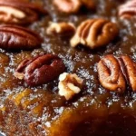 Delicious Pecan Upside Down Cake Ready to Serve