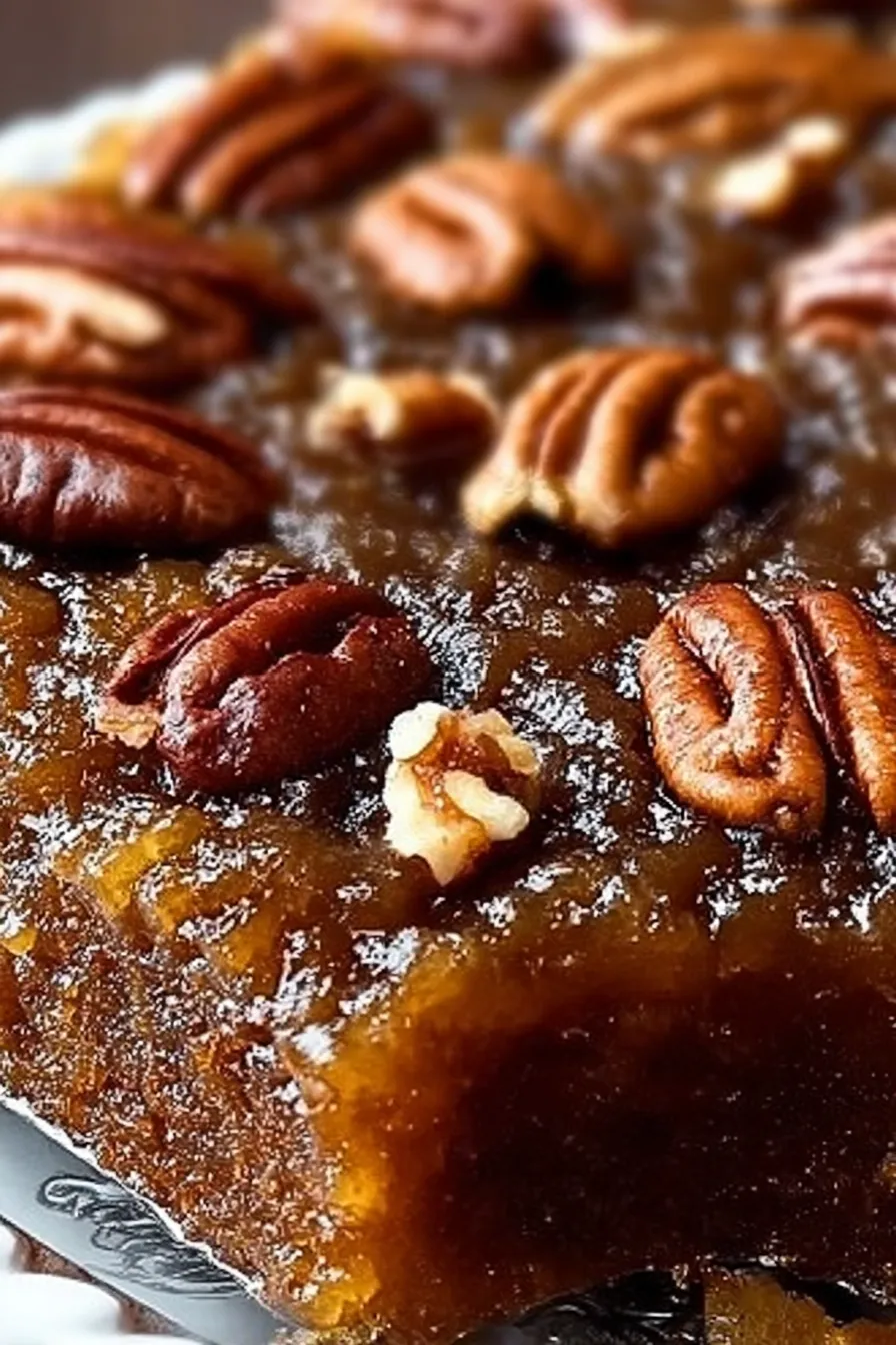 Delicious Pecan Upside Down Cake Ready to Serve