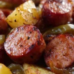 Sheet Pan Sausage and Potatoes Ready to Serve